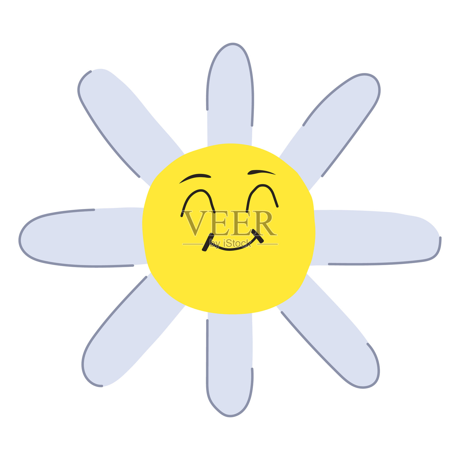 植物花朵脸部卡通矢量插图插画图片素材