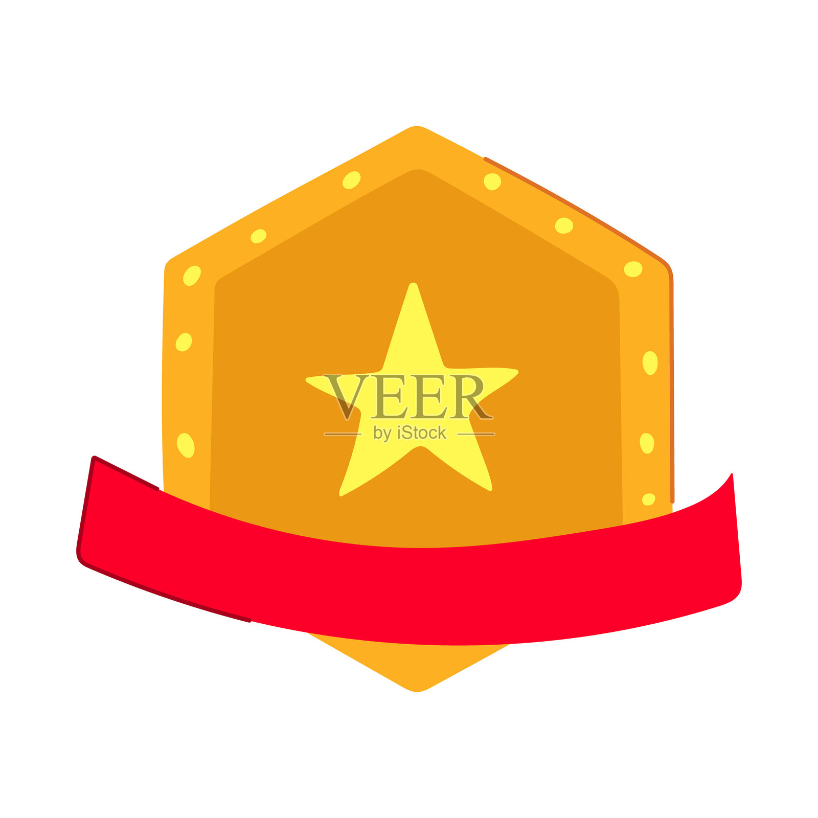 卡通向量插图中的认可星徽章插画图片素材