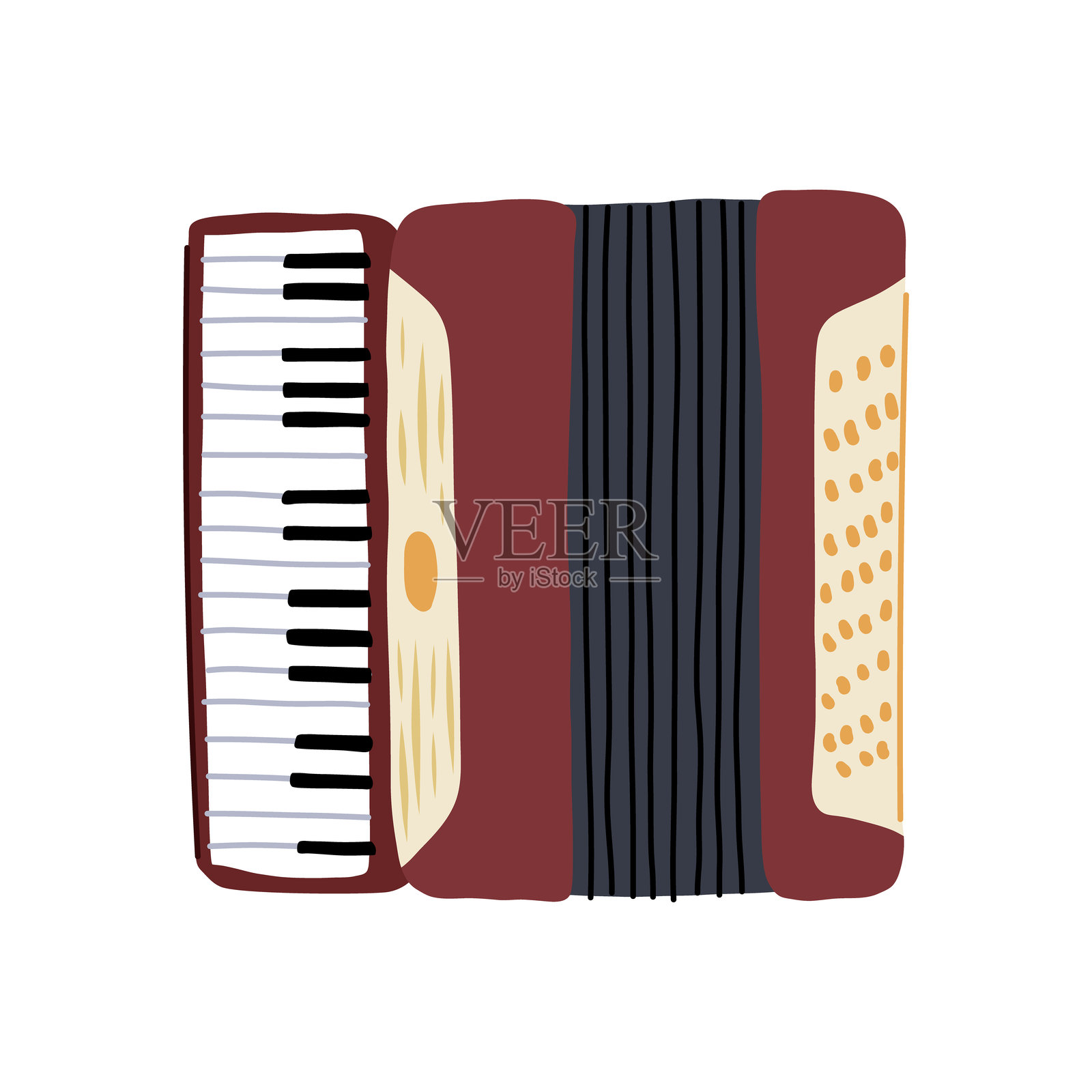 手风琴卡通矢量插图插画图片素材