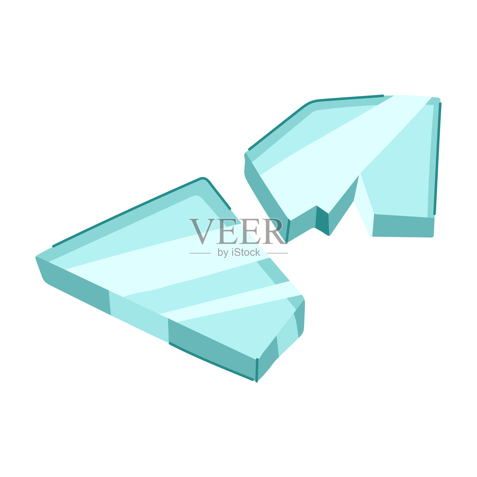 破碎的玻璃碎片卡通矢量插图插画图片素材