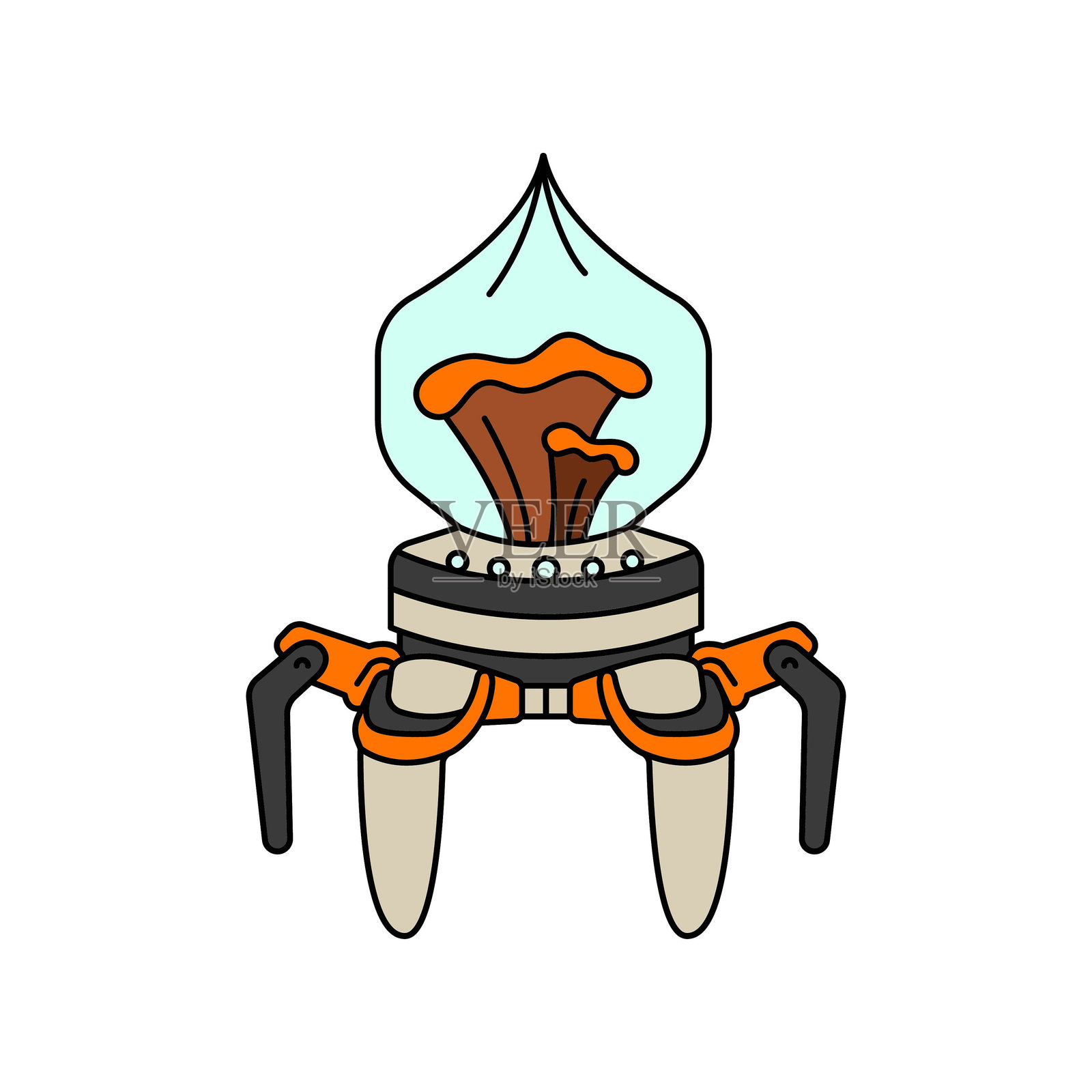 机器人助手矢量彩色插图。插画图片素材