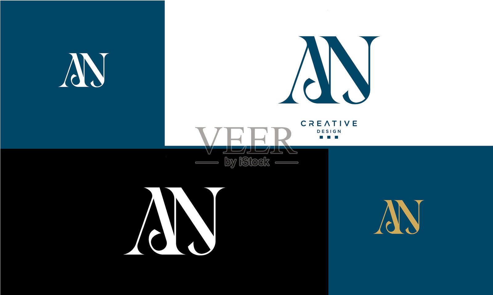 抽象字母图标单字母组合插画图片素材