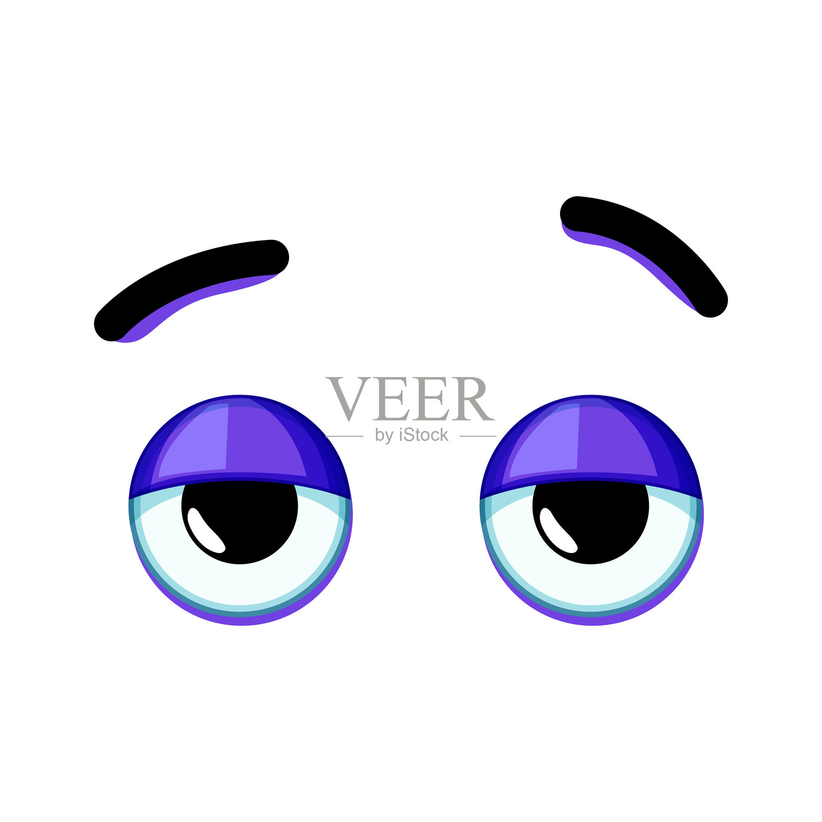 哭泣的眼睛情感卡通矢量插图插画图片素材