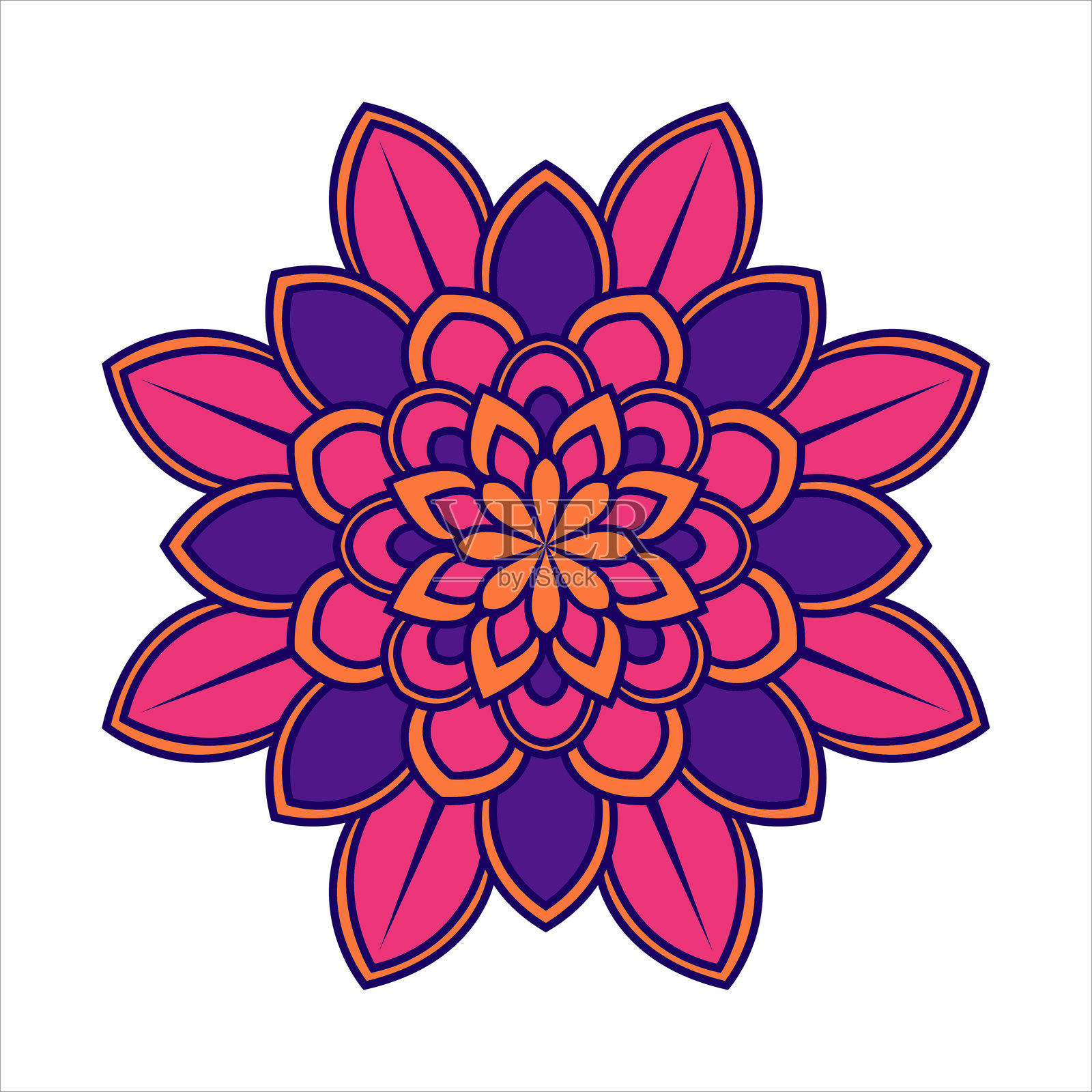 彩色曼荼罗装饰品插画图片素材