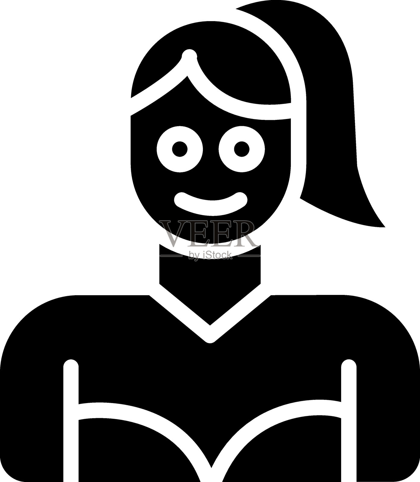 女孩图标风格插画图片素材