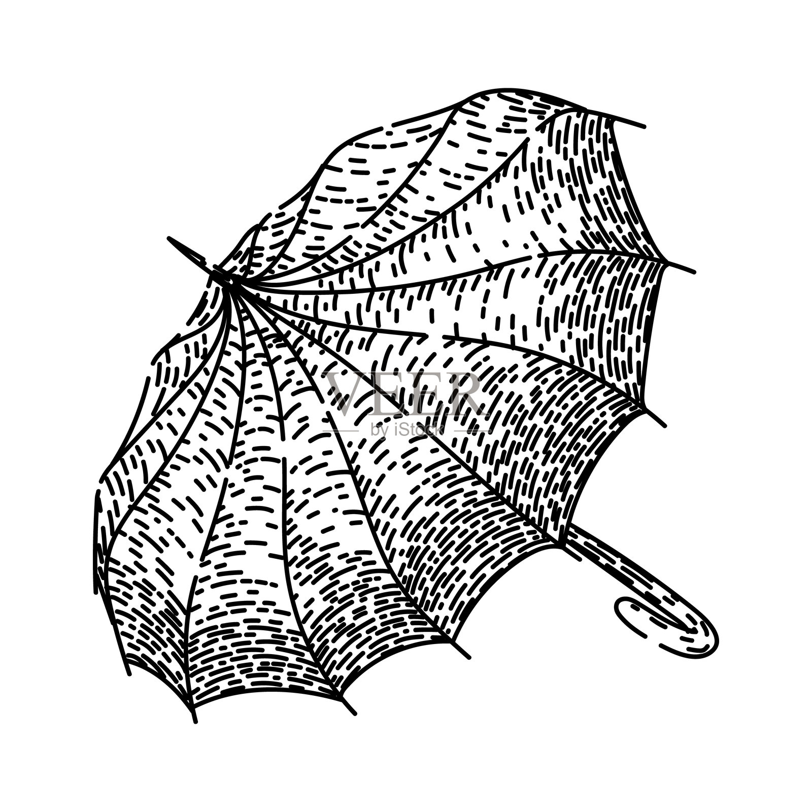 经典雨伞手绘矢量图插画图片素材
