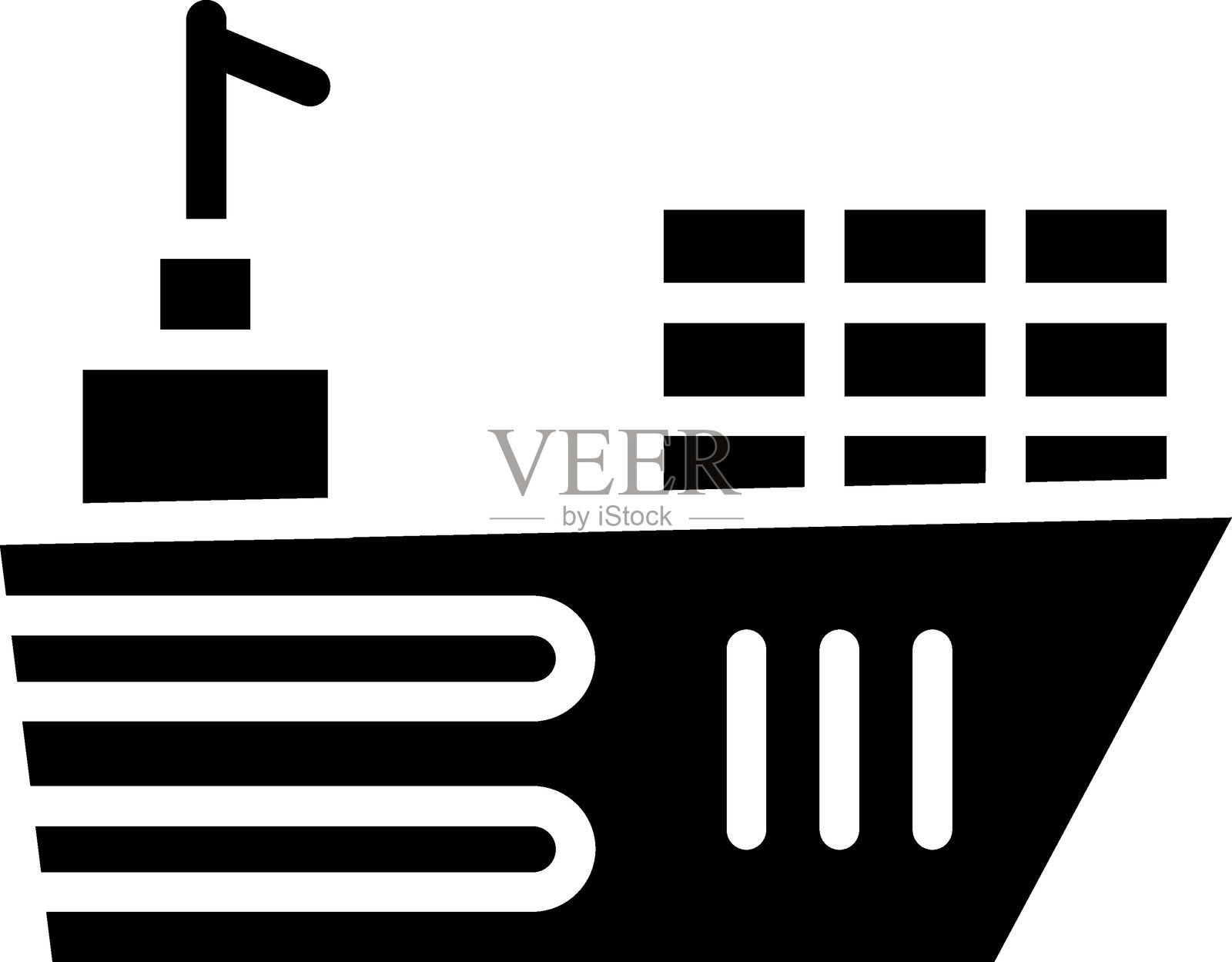 货船图标风格插画图片素材