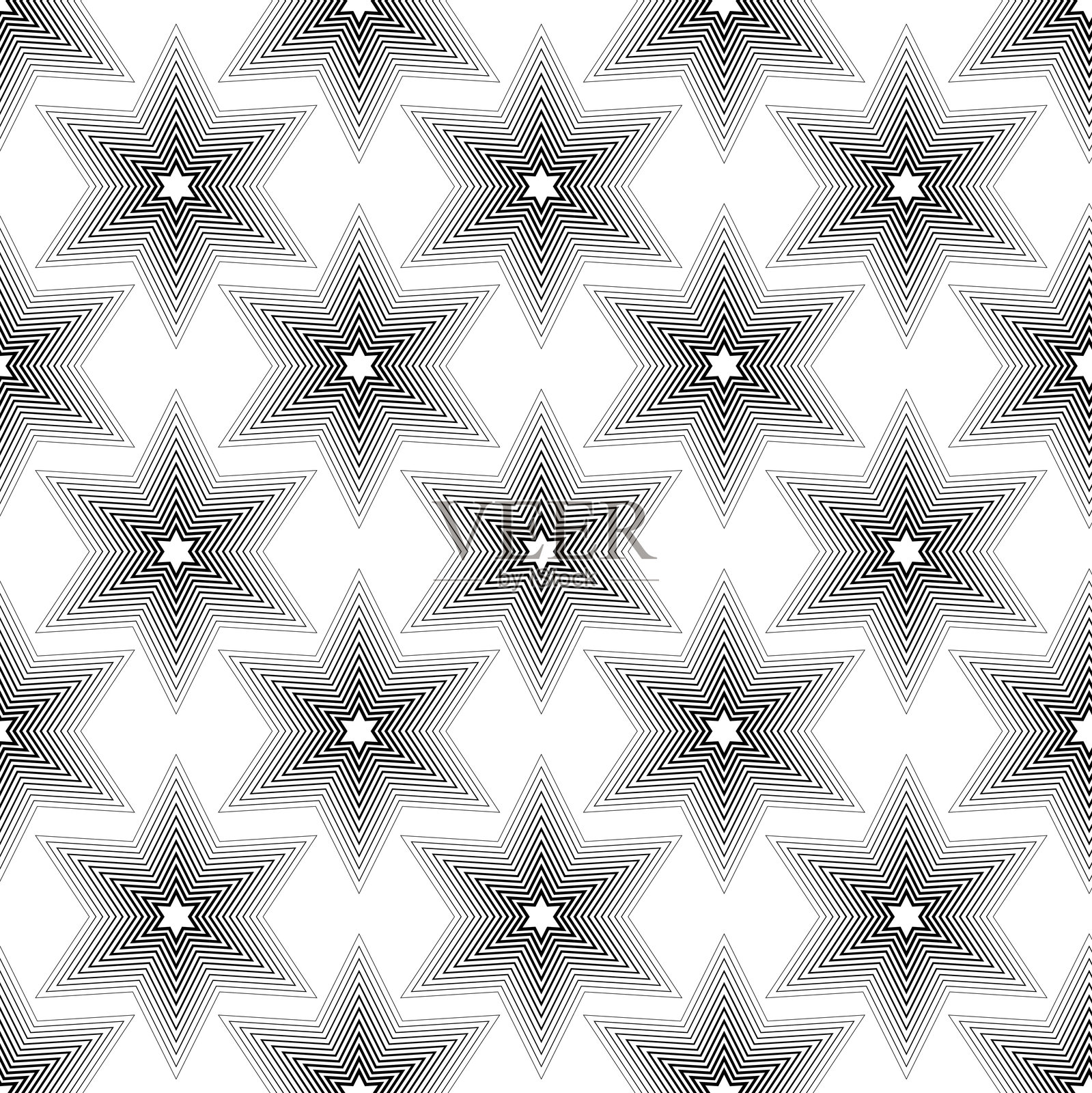 抽象几何图案，包含十字、条纹和线条。无缝矢量背景。插画图片素材