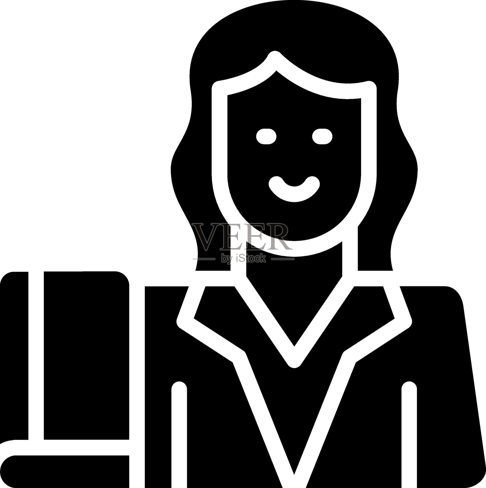 女性教师图标风格插画图片素材