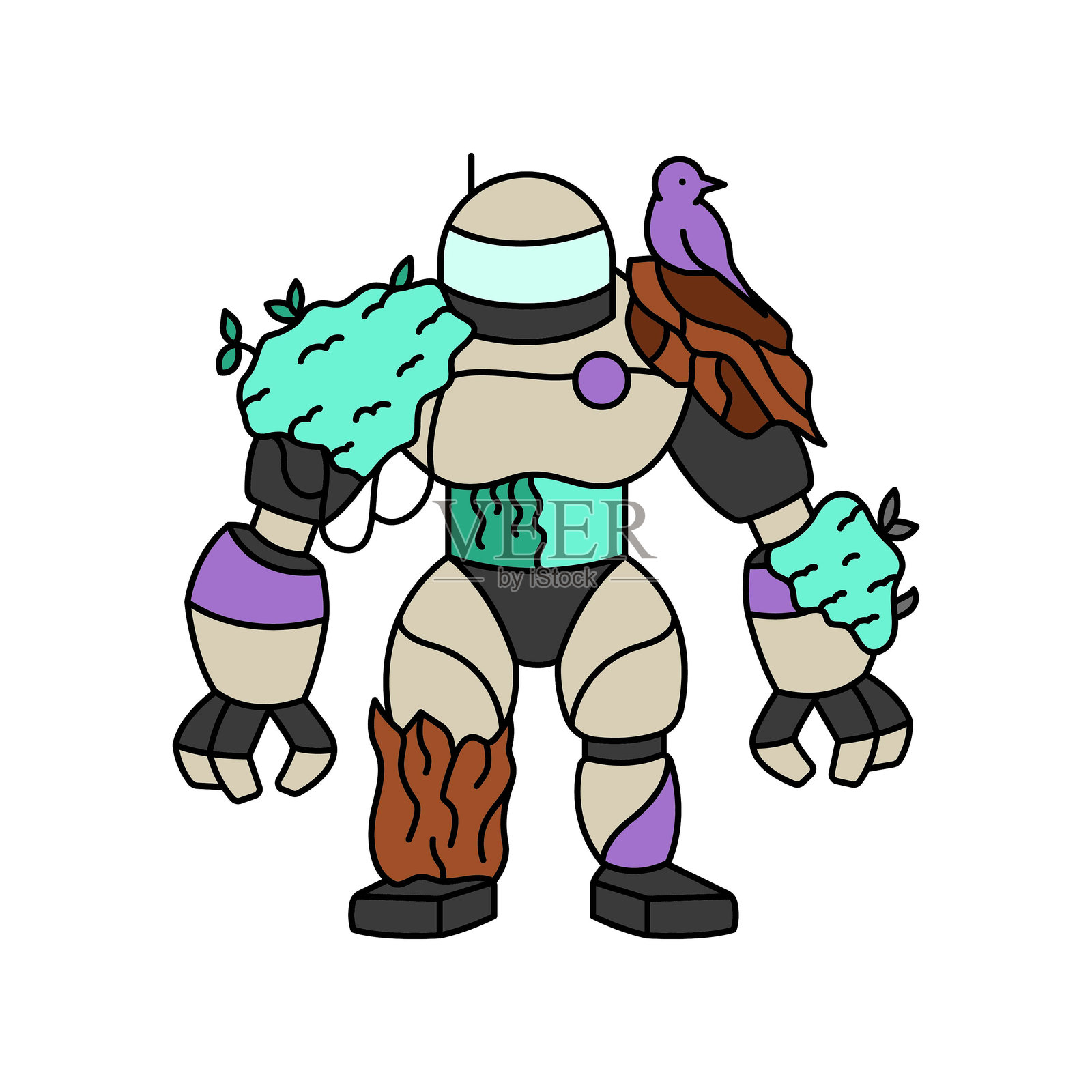 机器人助手插画图片素材