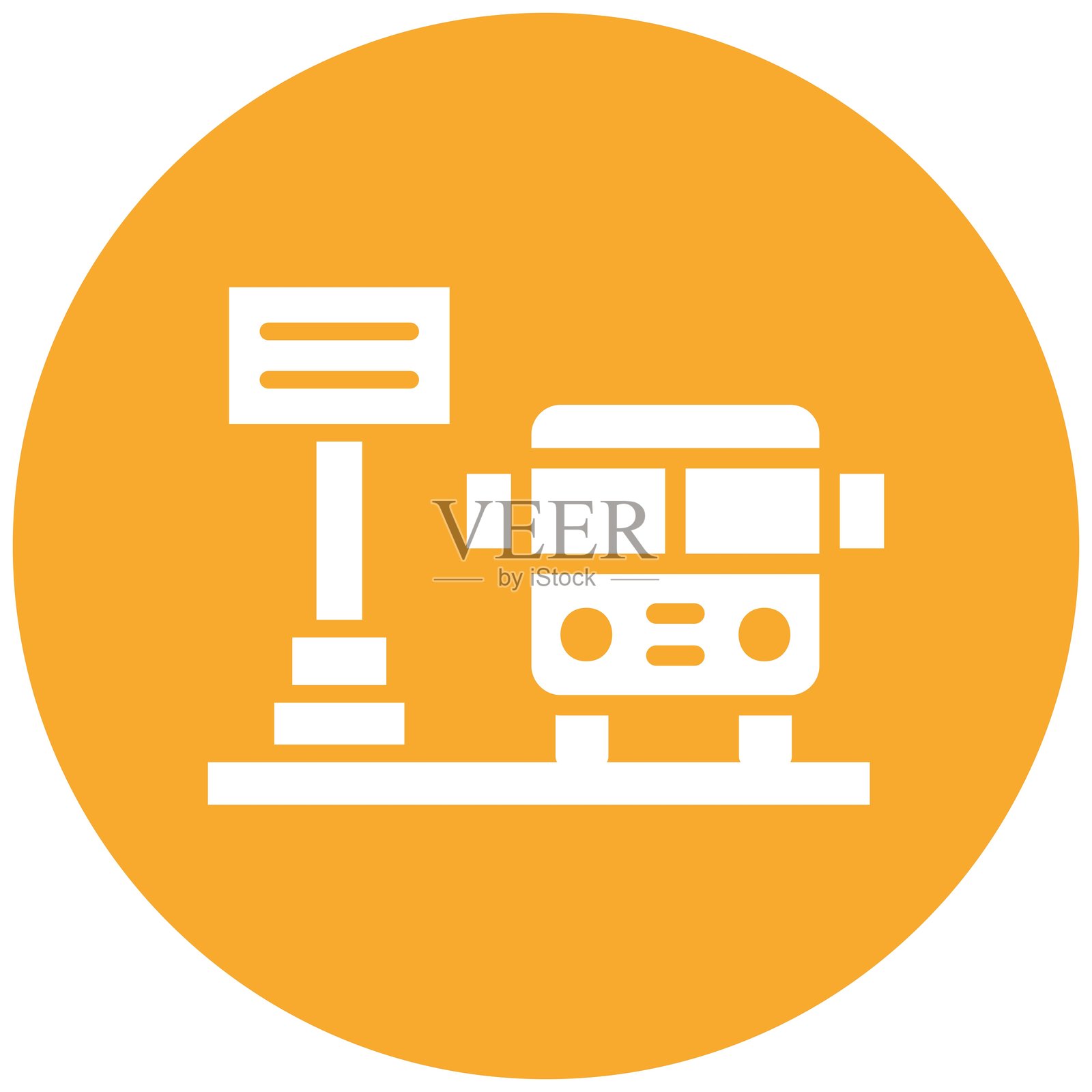 公交车站矢量图标设计插图插画图片素材