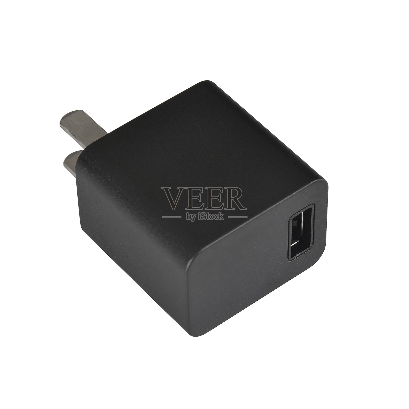 白色背景上的插头适配器俯视图照片摄影图片