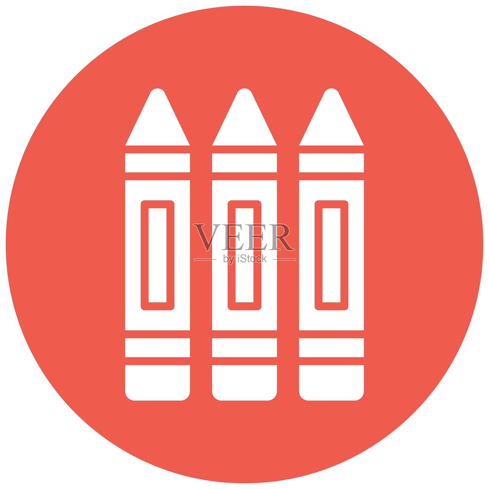 铅笔蜡笔矢量图标设计插图插画图片素材