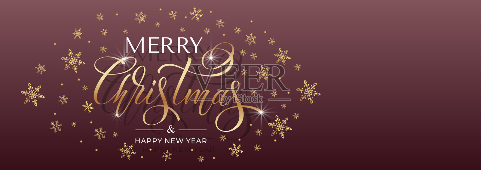 圣诞快乐和新年快乐的手写书法。矢量节日插图元素。祝贺的排版元素。插画图片素材