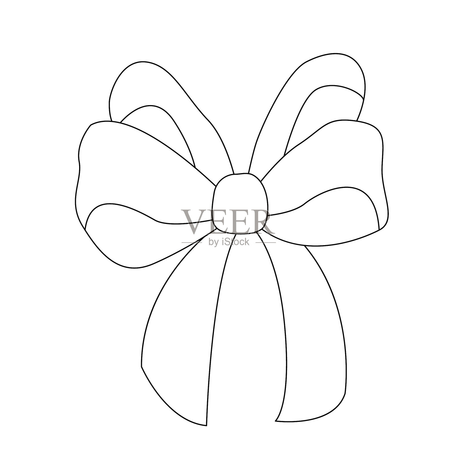 一组手绘的丝带蝴蝶结插画图片素材