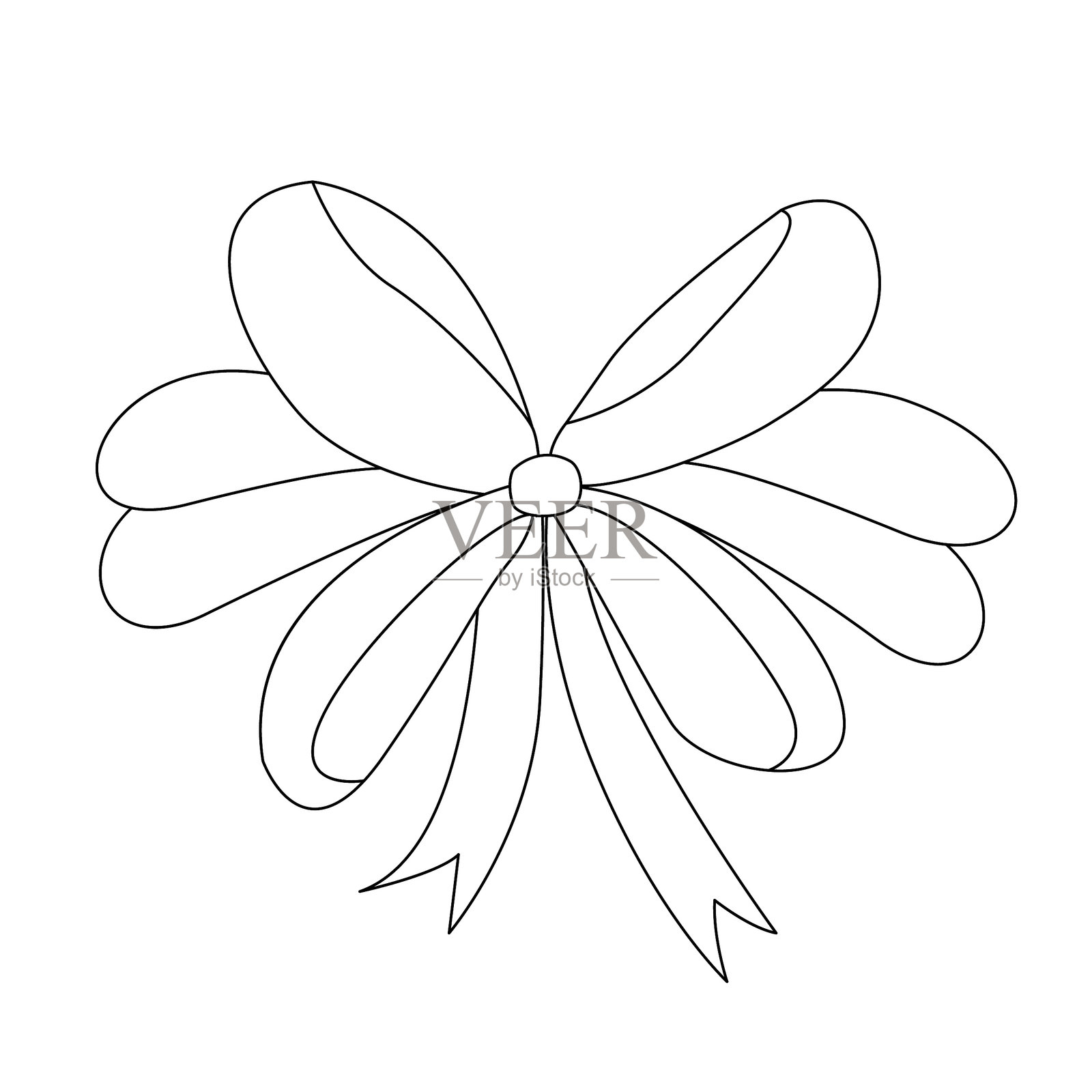 一组手绘的丝带蝴蝶结插画图片素材