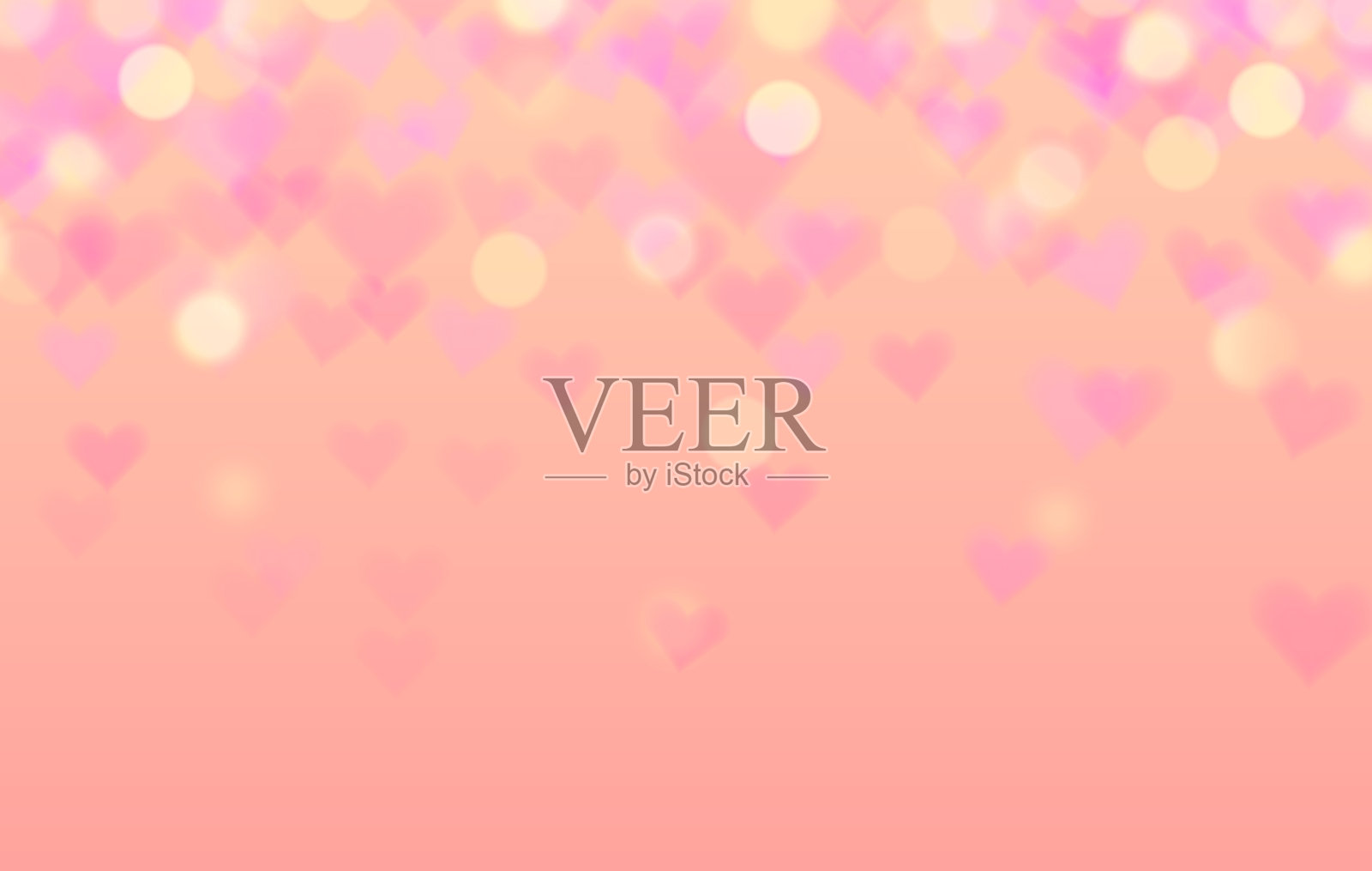 模糊的情人节和母亲节背景矢量设计，带有心形和散景效果，心形散景背景，壁纸，贺卡，社交媒体帖子，失焦，矢量插图。插画图片素材