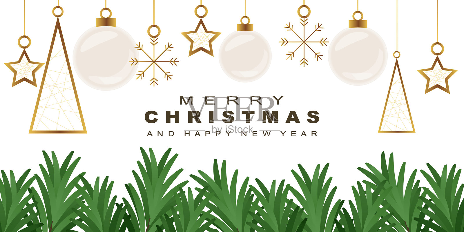 圣诞节背景横幅，带有文字空间插画图片素材