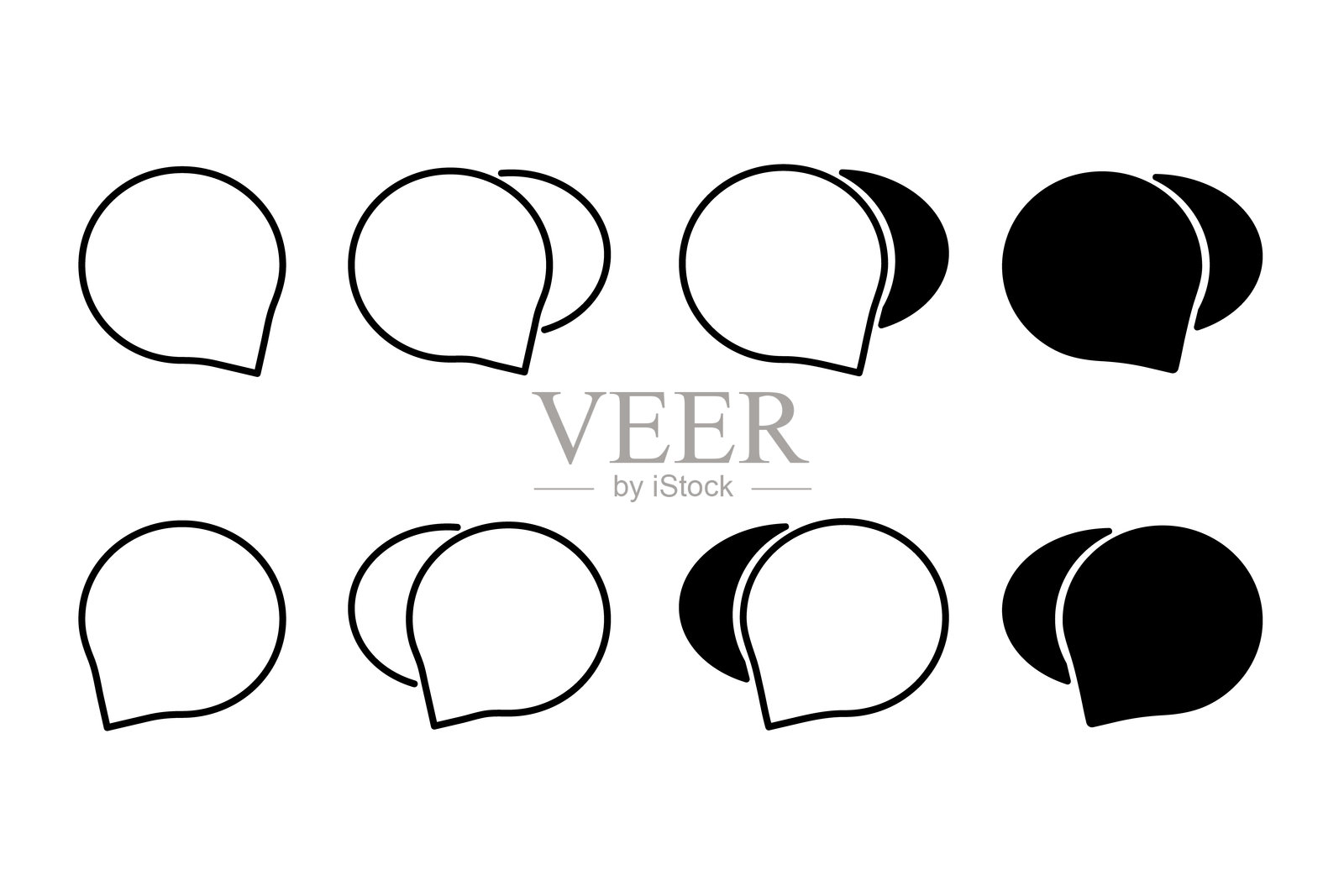 聊天气泡和消息图标插画图片素材