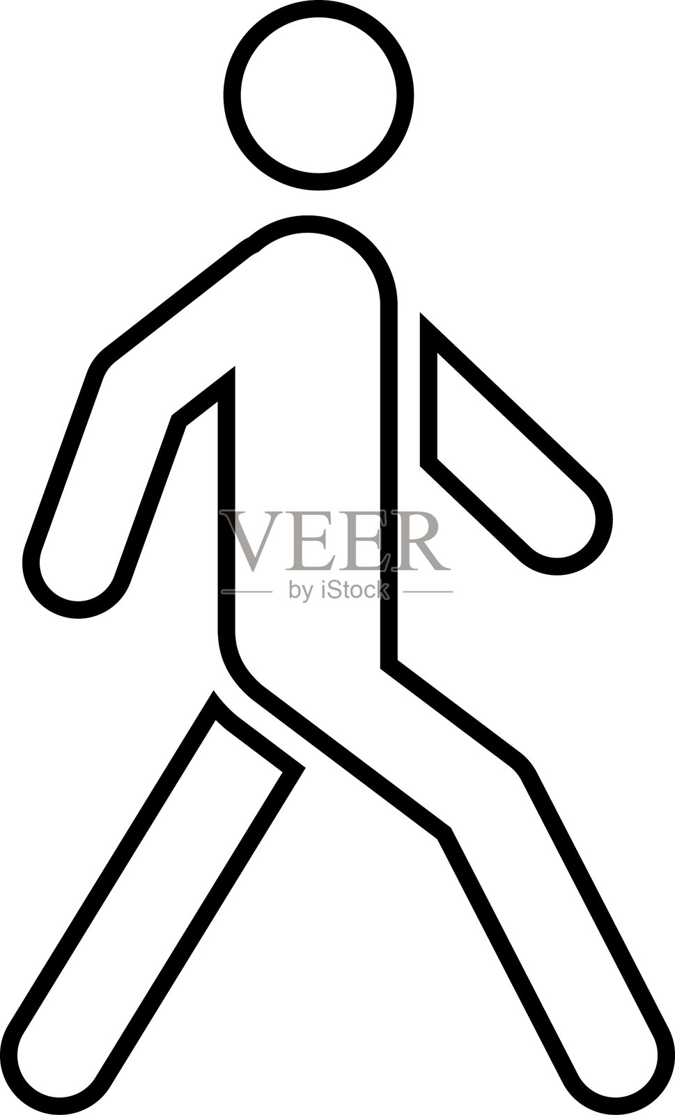 行人图标矢量图。平面风格的步行图标。行走的人，适用于您的网站设计、标志和应用程序的活动符号。插画图片素材