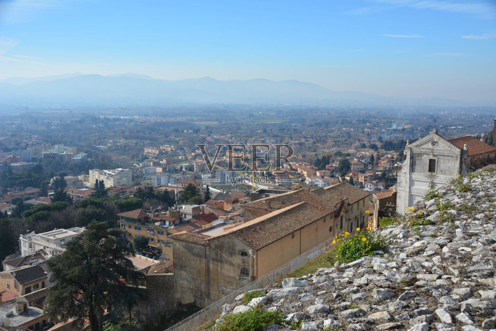 高角度俯瞰城市景观与天空照片摄影图片