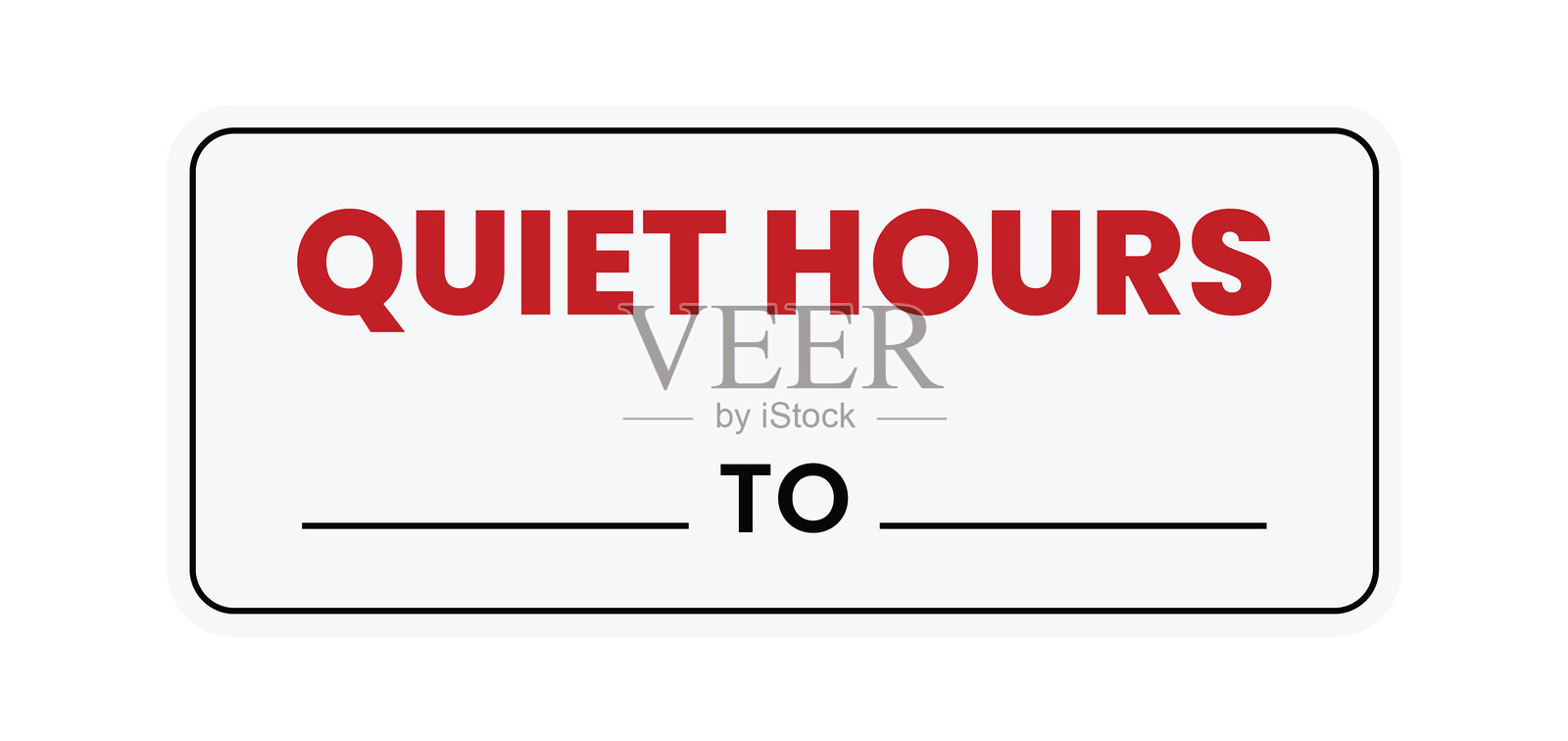 安静时间标志，贴纸，海报，标签，模板，矢量图插画图片素材
