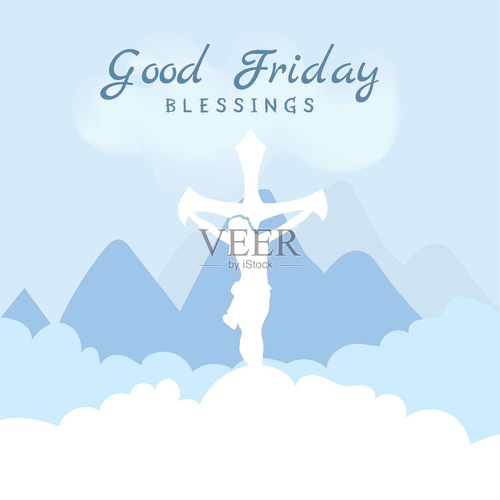 耶稣基督的复活节祝福插画图片素材