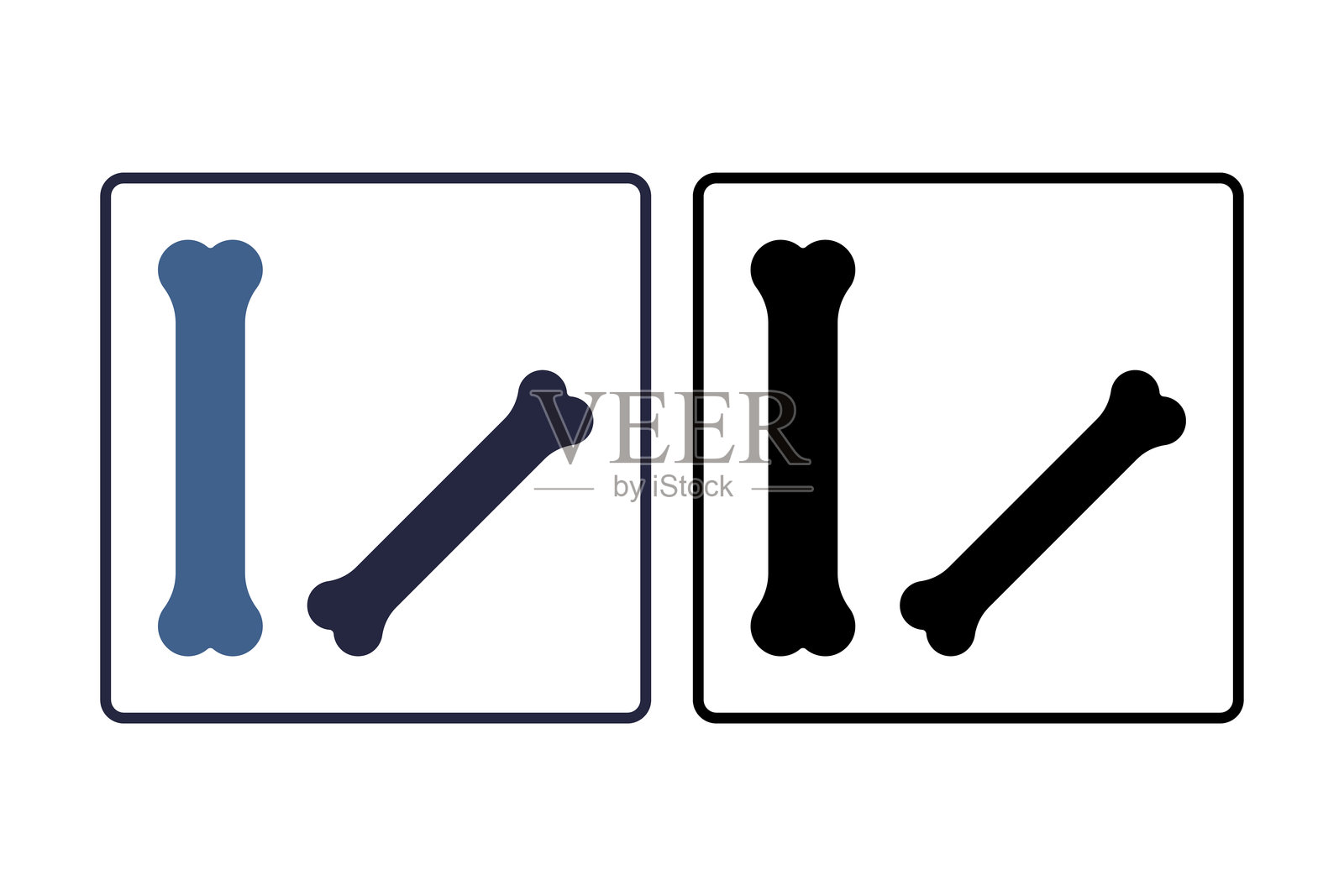 骨头图标。与生物学相关。适合用于网站、应用程序和用户界面。实心图标风格。插画图片素材