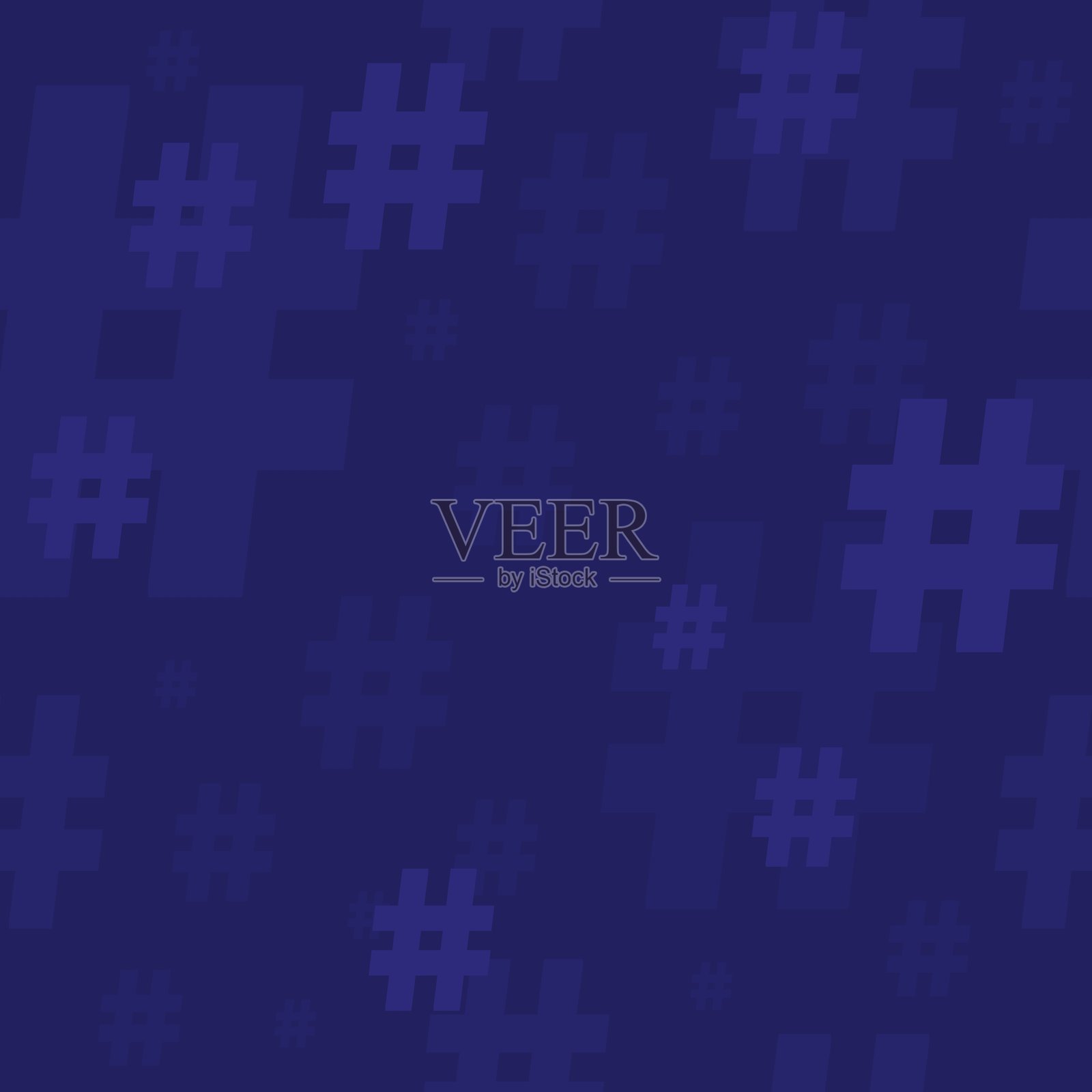 蓝色无缝矢量背景的井号符号插画图片素材