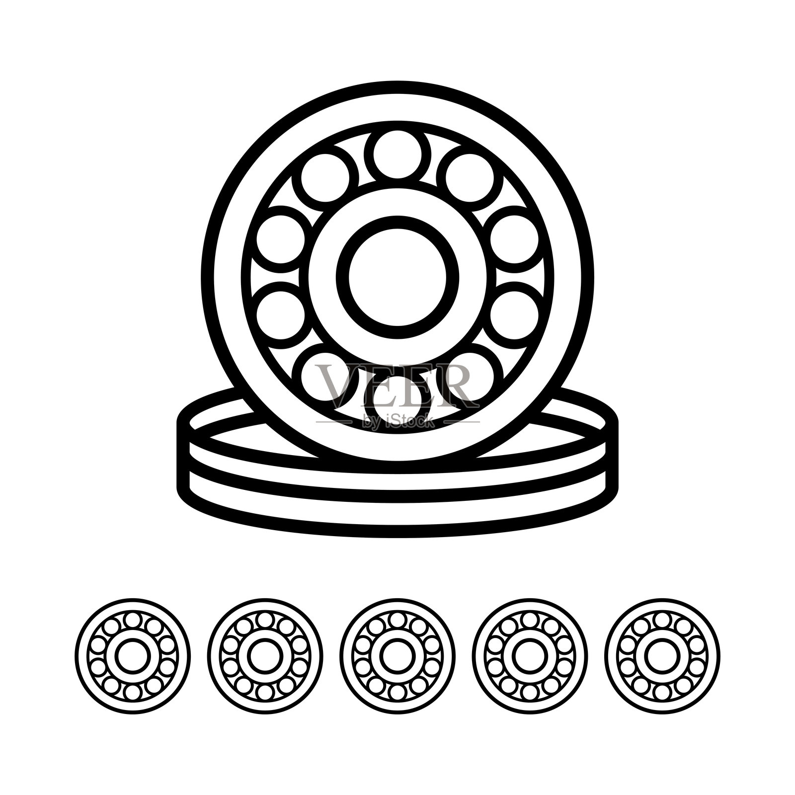 球轴承图标矢量设计元素模板，简单而现代插画图片素材