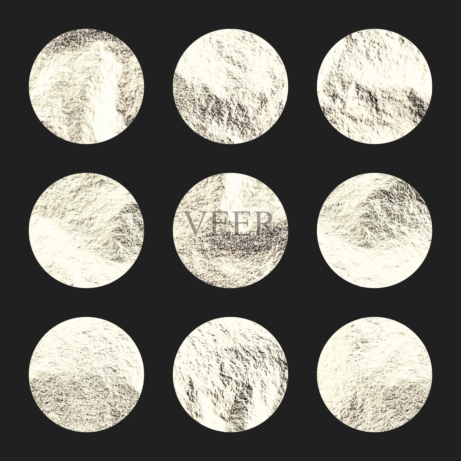 银色箔纸，闪亮的手工圆圈。金色闪烁的纹理，图案。奢华闪耀的手绘背景。婚礼、贺卡装饰元素。现代简约艺术。矢量插图。插画图片素材