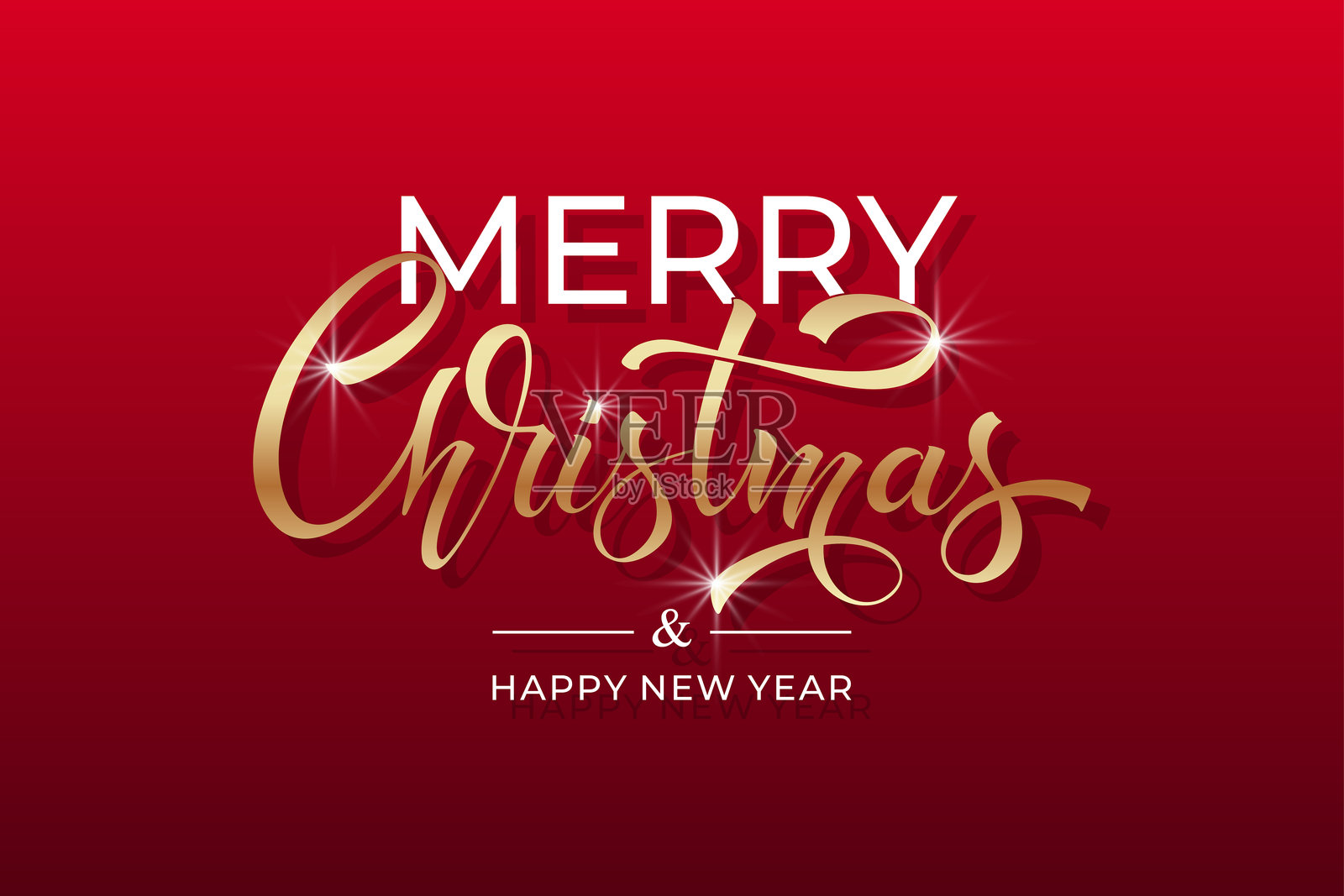 圣诞快乐和新年快乐的手写书法。矢量节日插图元素。祝贺的排版元素。插画图片素材