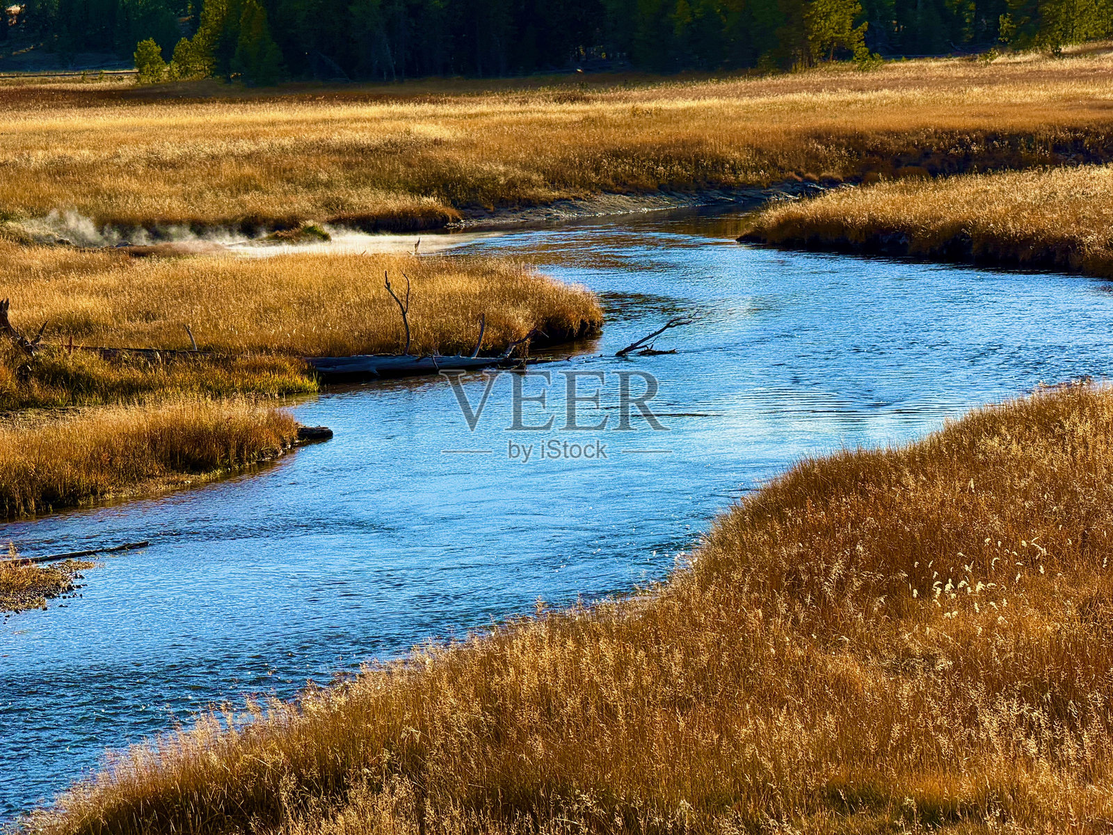 黄石国家公园的上间歇泉盆地照片摄影图片