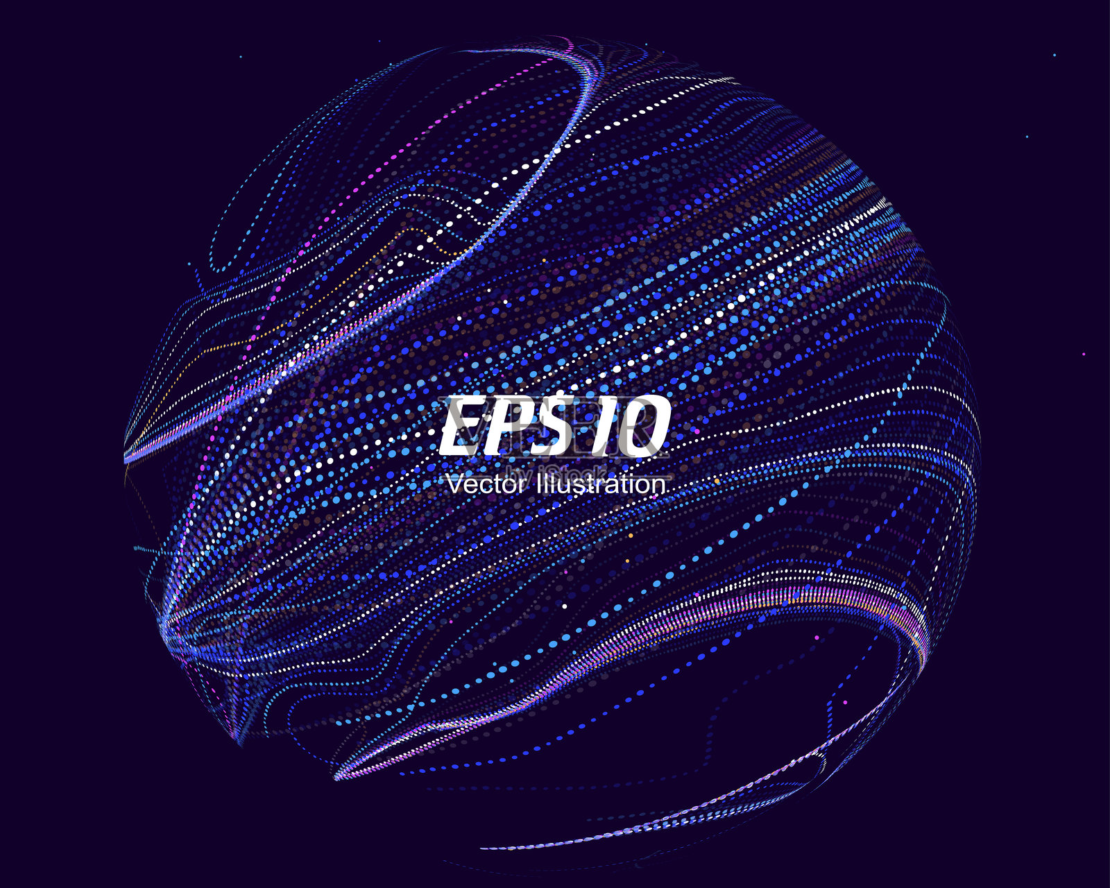 流动的圆形线粒体，矢量插图。插画图片素材