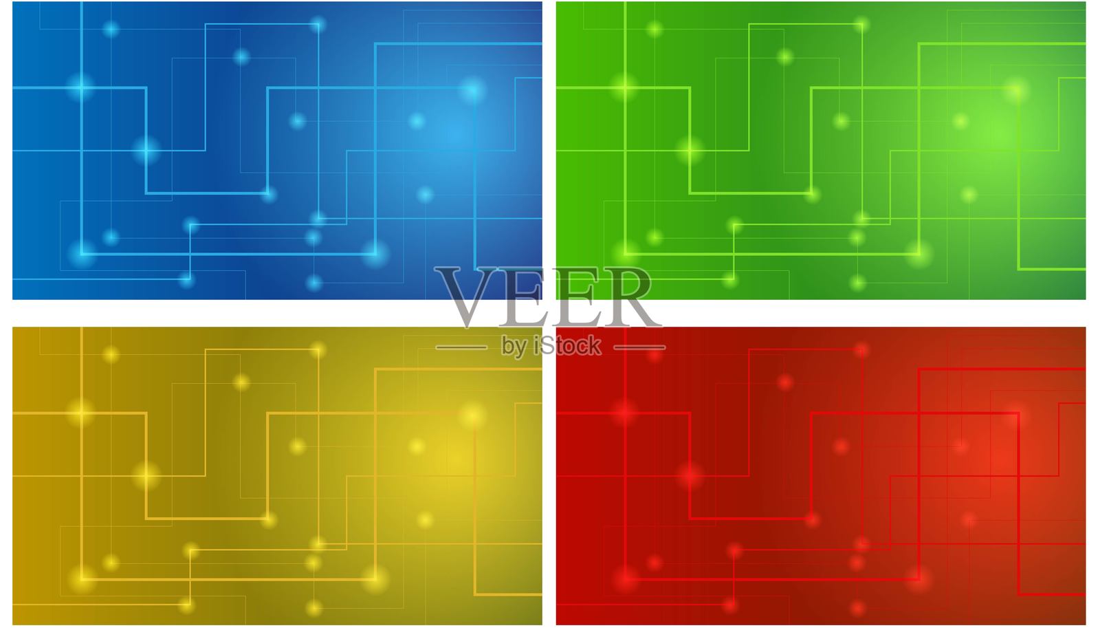 现代科幻科技线条背景不同颜色组合插画图片素材