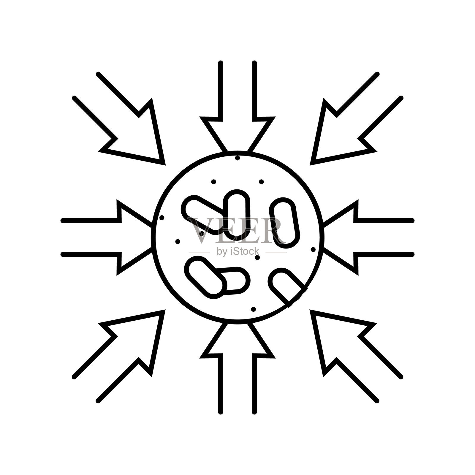 木屑颗粒出口线图标矢量插图插画图片素材