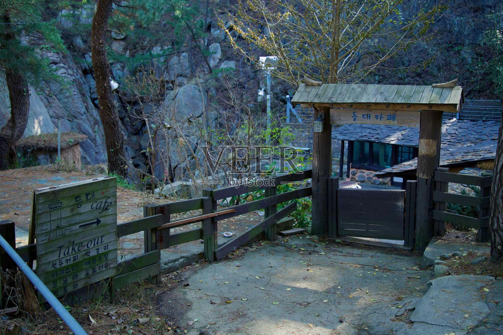 灯塔咖啡馆的入口照片摄影图片