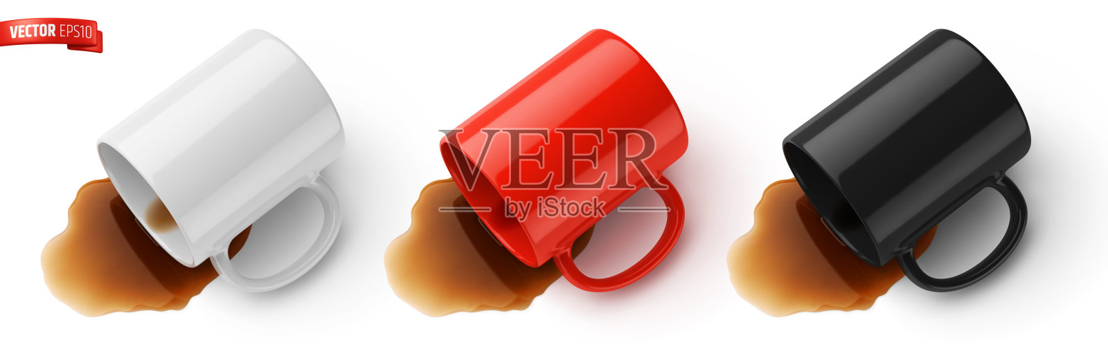 逼真的陶瓷杯矢量图插画图片素材