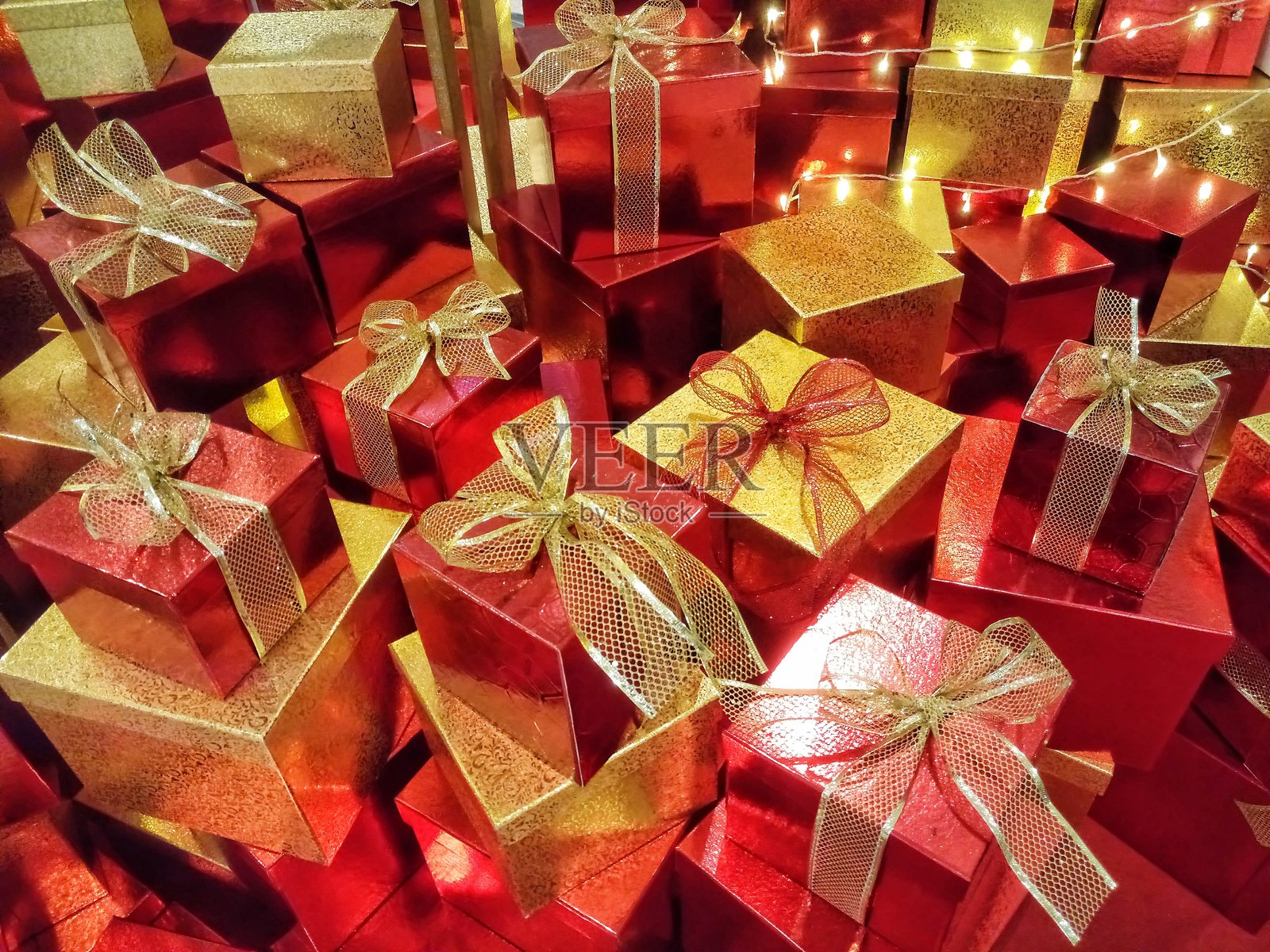 圣诞礼物的全景拍摄照片摄影图片