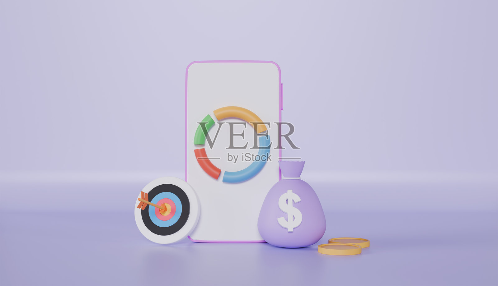 智能手机应用中的资金业务图表，3D交易用于商业投资以赚取利润照片摄影图片