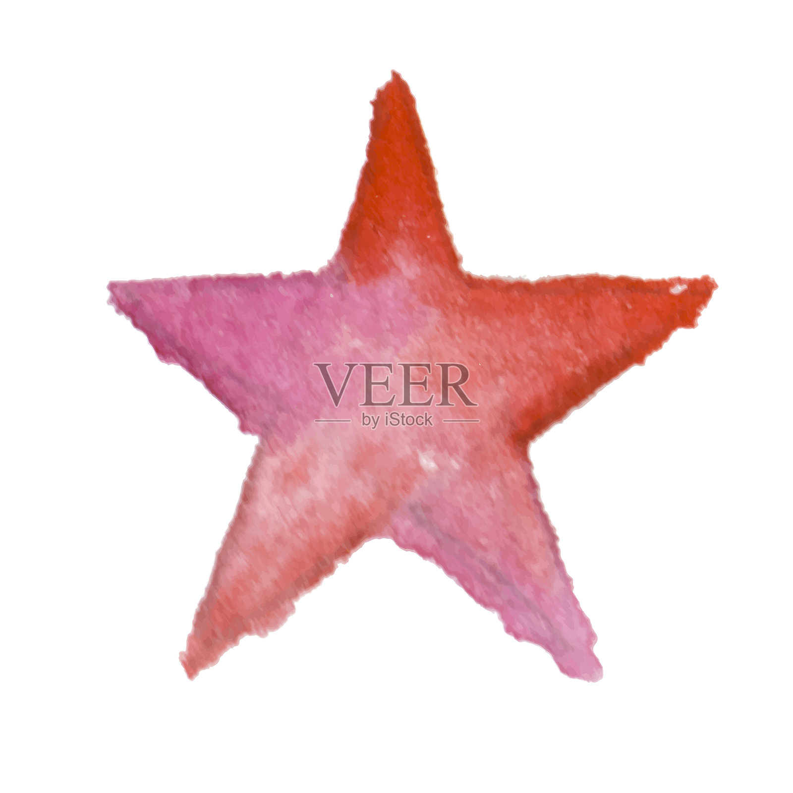 水彩画风格的星星。手绘的假日设计元素，独立于白色背景。插画图片素材