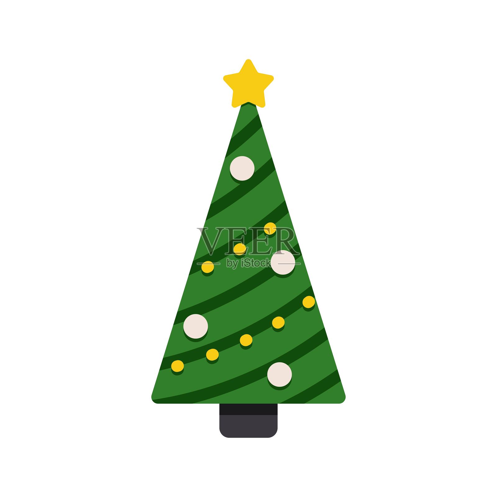 圣诞树矢量图标插画图片素材