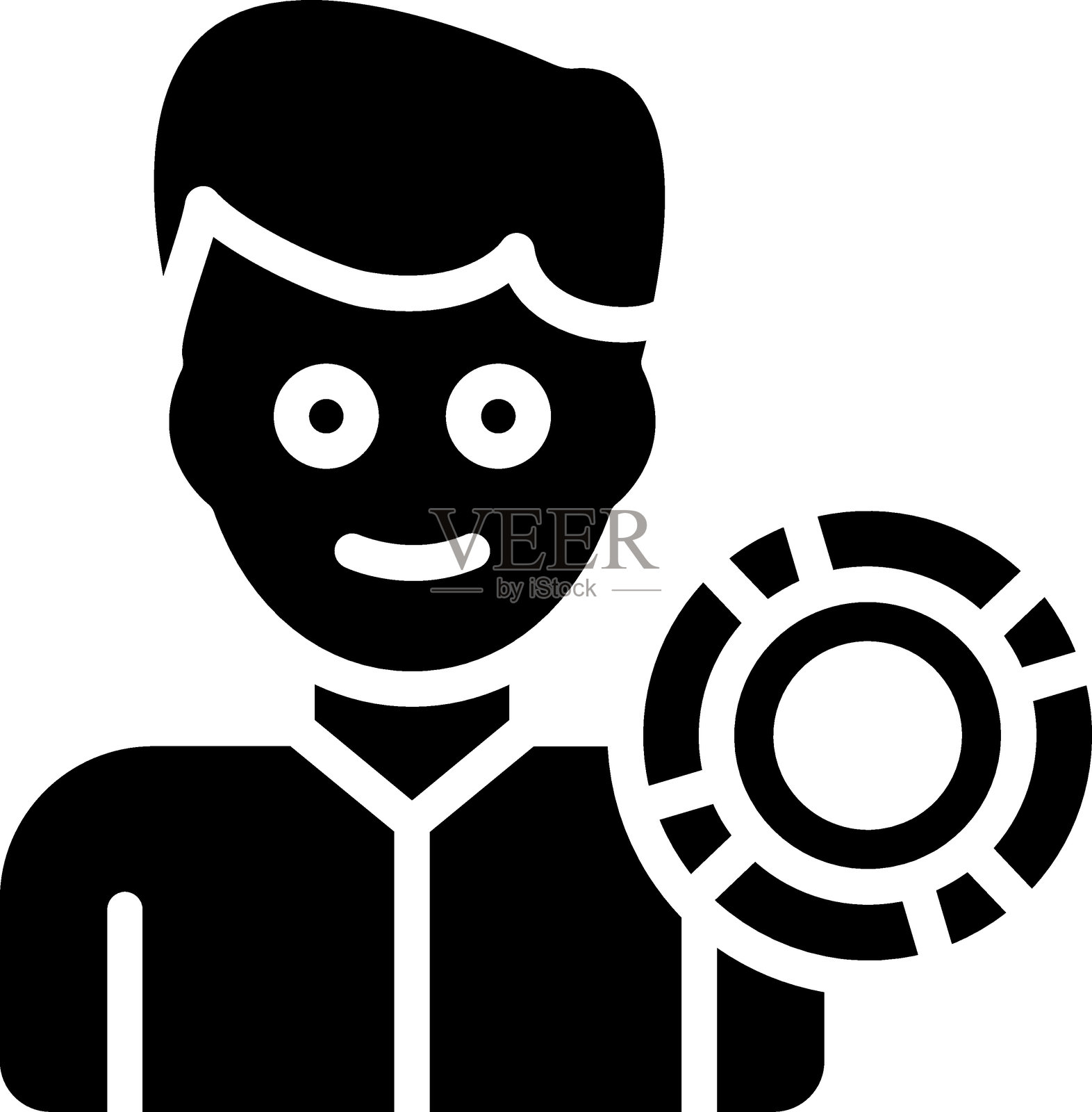 男性救生员图标风格插画图片素材