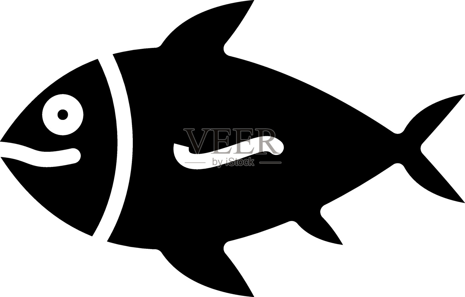 鱼类图标风格插画图片素材