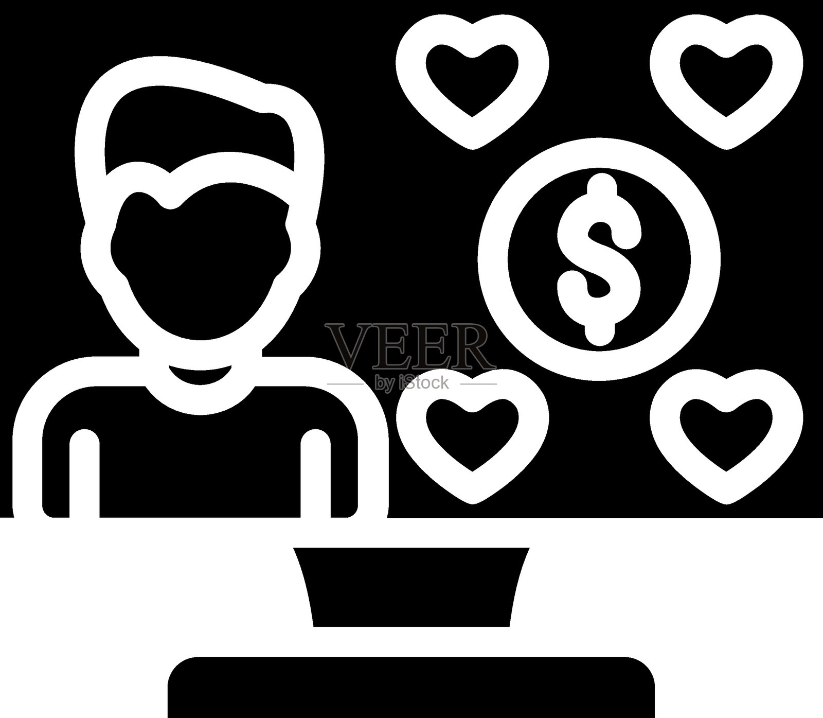 每次互动成本图标风格插画图片素材