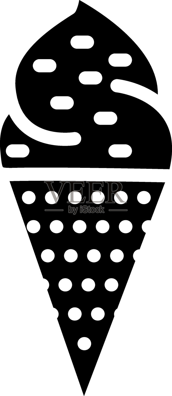 冰淇淋甜筒图标风格插画图片素材