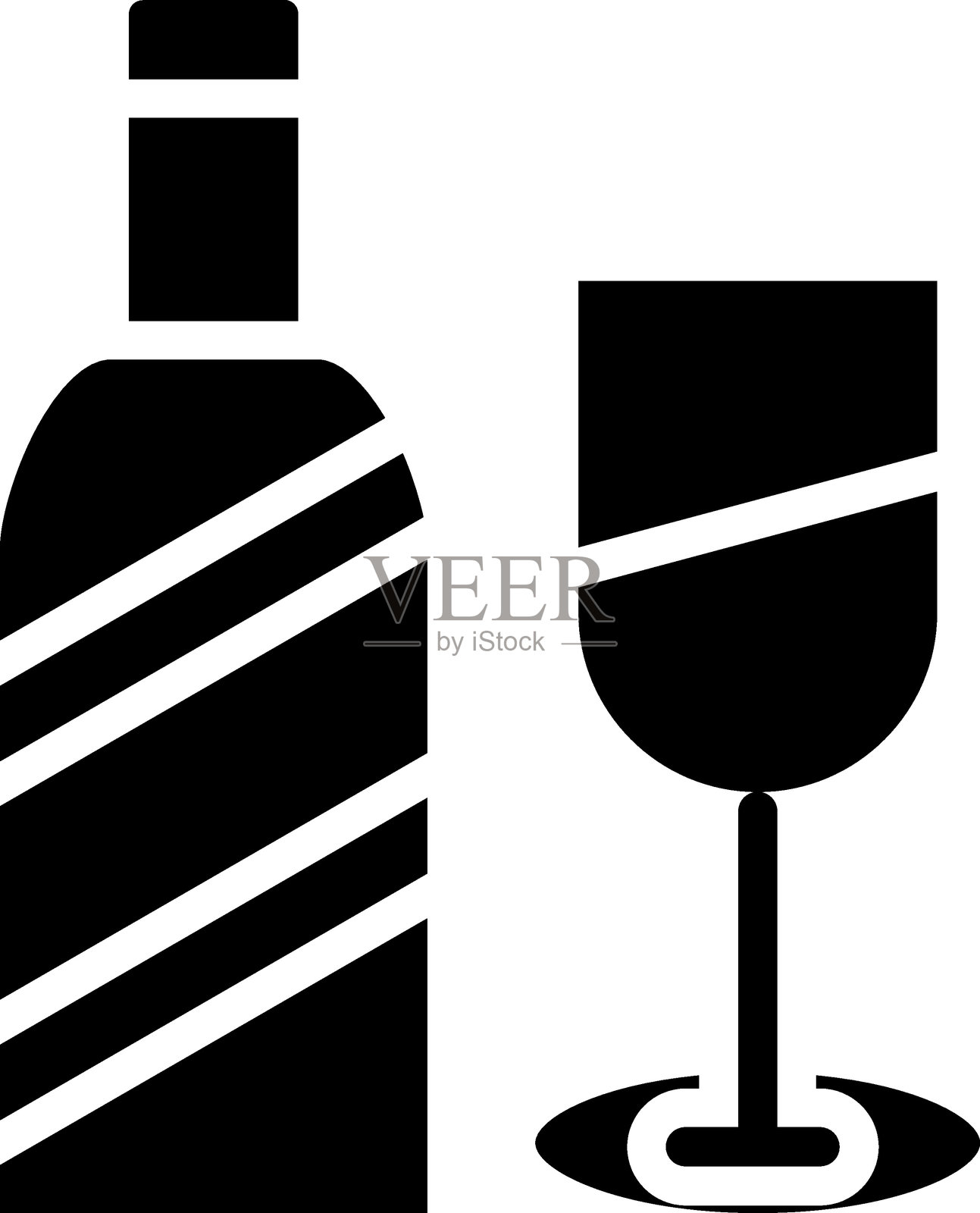 酒杯和酒的图标风格插画图片素材