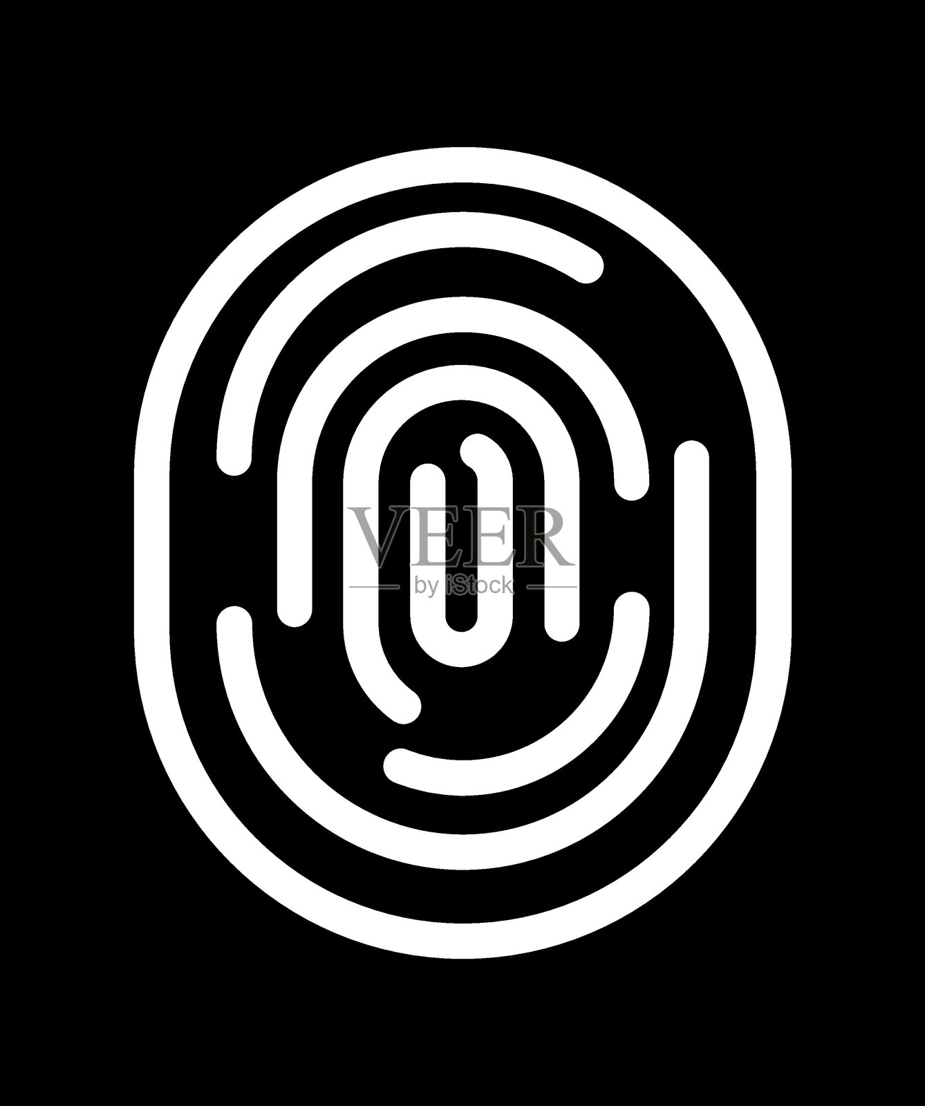 指纹图标风格插画图片素材