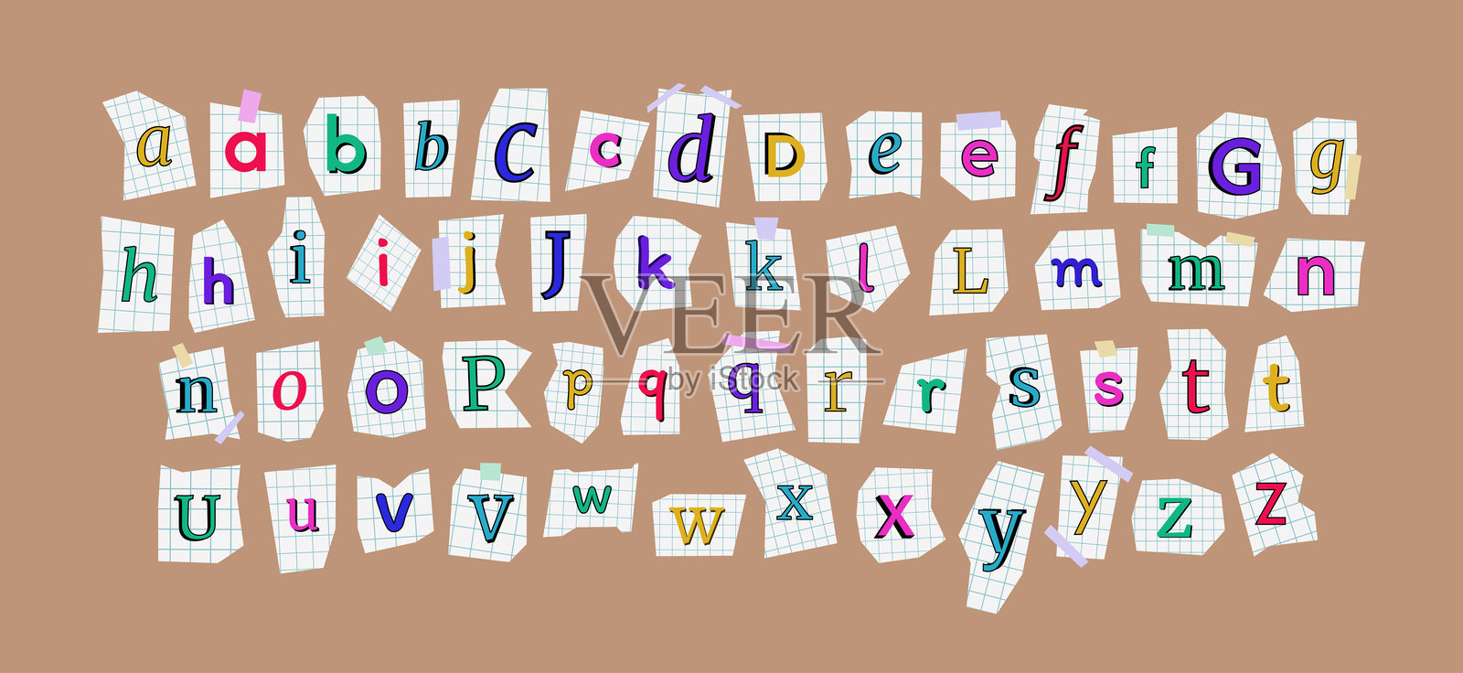 字母表1插画图片素材