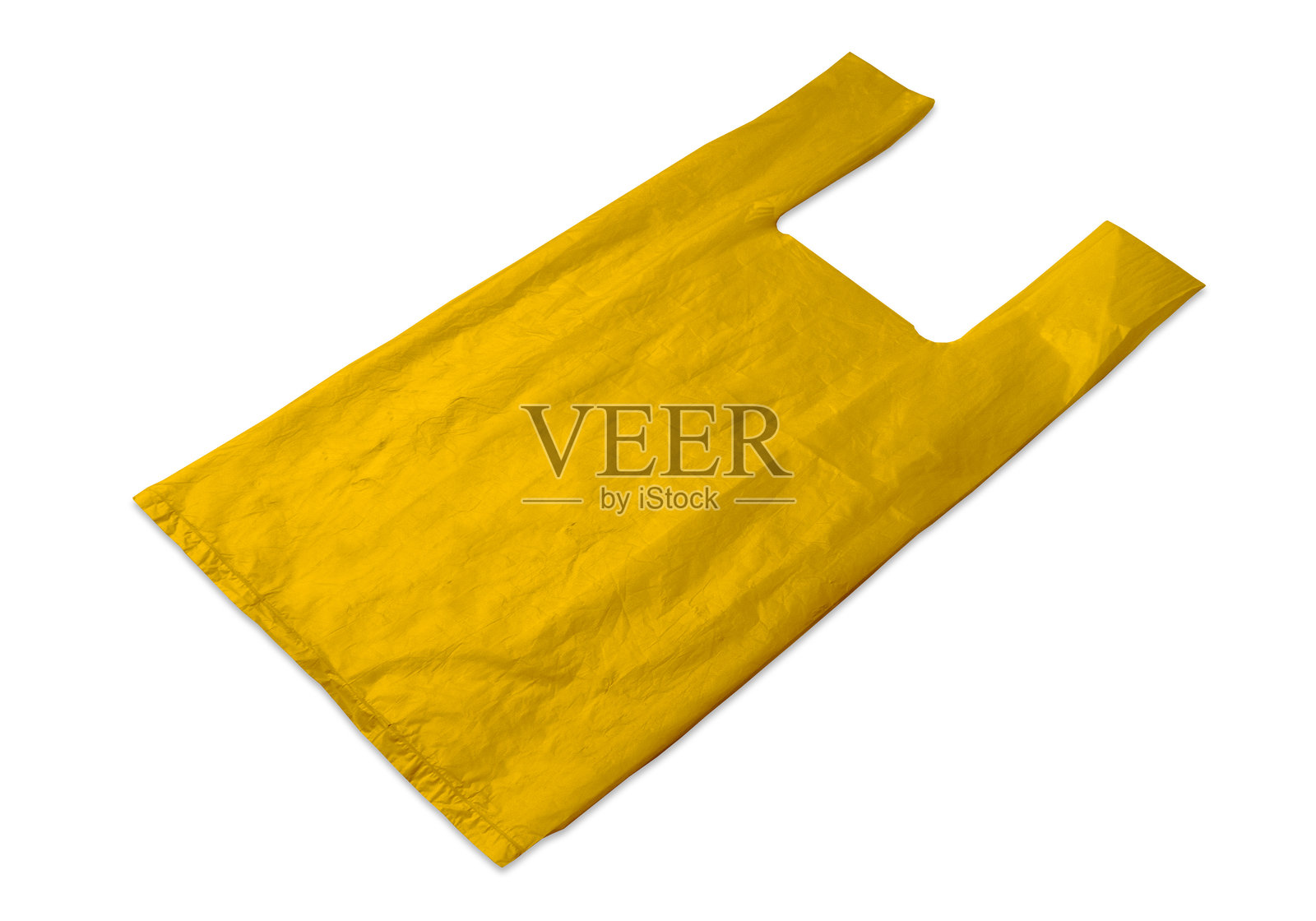 塑料购物袋。空的塑料袋特写，留有您的标志空间。背景为白色。带手柄的一次性塑料袋。照片摄影图片